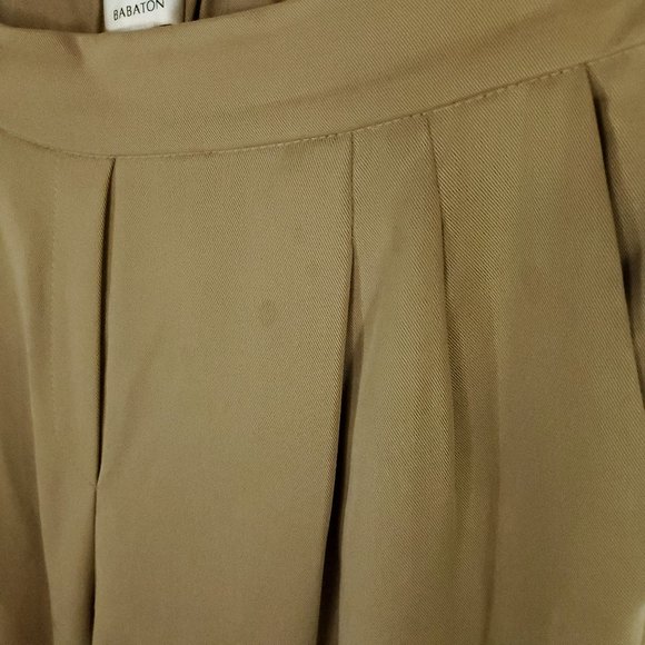 Aritzia Babaton Cohen Japanese Crepe Dress Pants Women's Size 10 Beige Khaki - Picture 6 of 14